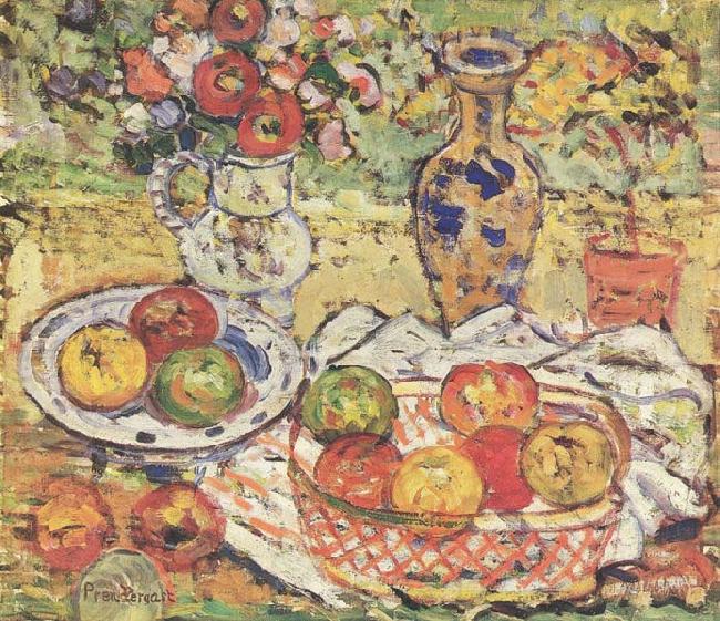 Maurice Prendergast Still Life w Apples Norge oil painting art